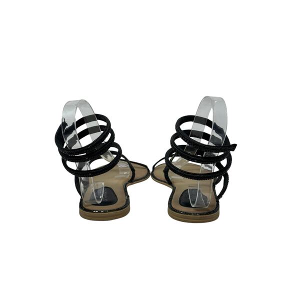 Atalina black rhinestones flat gladiator sandals size 11 - Picture 8 of 15